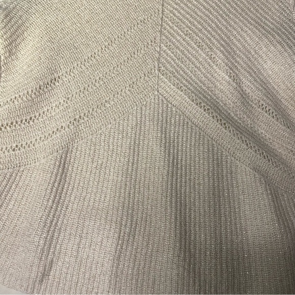Lucky Brand holiday cream gold metallic crew neck knit sweater Size large - Picture 6 of 12